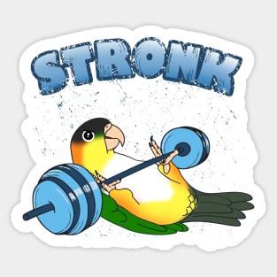 Stronk Black headed caique Fitness Parrot Workout Sticker